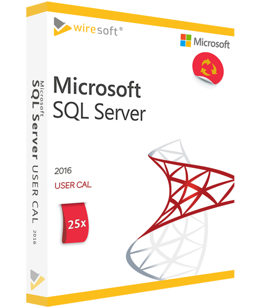 MICROSOFT SQL SERVER 2016 - 25 PAKETI KASUTAJA CAL